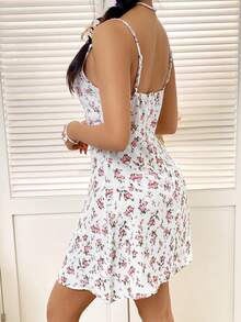 SHEIN WYWH Của phụ nữ Áo cổ bò Hoa In Dây đeo Mì Ý  Đầm - Nhiều màu - Xem 2