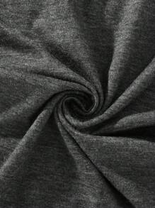 SHEIN EZwear Daisy Print Short Sleeve T-Shirt - Dark Grey - View 6