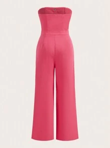 SHEINNeu Quirky Fun Dopamine Jumpsuits Summer Outfits Spring Break Cargo Pants Hole Pink Strapless Jumpsuit