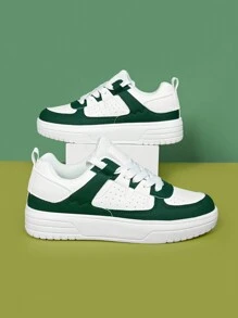 Unisex Sweet & Lovely Simple Style Casual Outdoor-Style Anti-Skid & Breathable Low-Cut Sneakers, All Season - Green - View 5