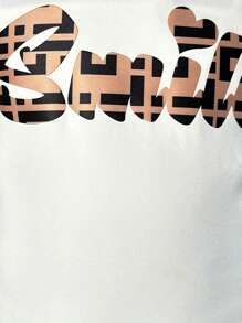 SHEIN Cô gái Tween Mát mẻ Phong cách đường phố Ngắn tay Knit ngọn Với In thư & Quần đùi dệt kim Với Họa tiết Hình học , Mùa xuân/Mùa hè - Nhiều màu - Xem 5