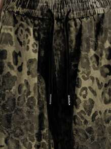 INAWLY Women's Leopard Print Drawstring Waist Sweatpants