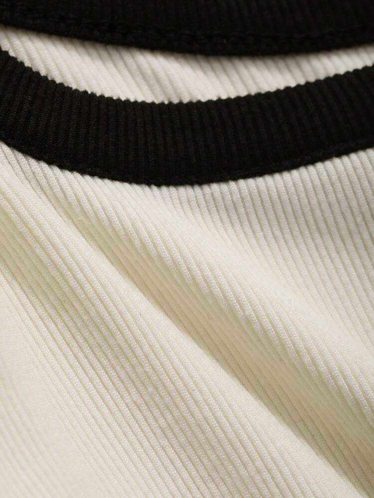 Women's Color-Contrast Slim Fit Cropped Tank Top Sexy Top Summer