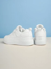 Unisex Sweet Lovely Simple Casual Outdoor Style All Seasons Anti-Slip Lightweight Breathable Low-Top Teenager Sneakers Flat Shoes, Suitable For Casual And Sports Activities