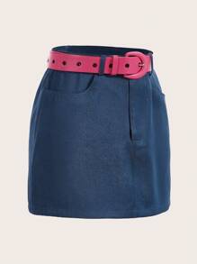 SHEINNeu Quirky Fun Dopamine Summer Skirt Mini Skirt - Blue - View 8