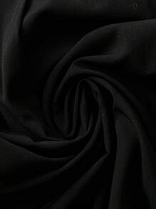 SHEIN Clasi Kích thước lớn Màu thuần Xếp li Quần chân thẳng - màu đen - Xem 5