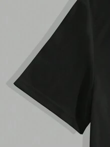 Manfinity BRENVOR 3pcs Pack Men's Knitted Casual Solid Round Neck Short Sleeve T-Shirt - Black - View 3