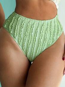 SHEIN Swim 女士對比色中空一件式泳衣音樂節 - 彩色 - 查看 6