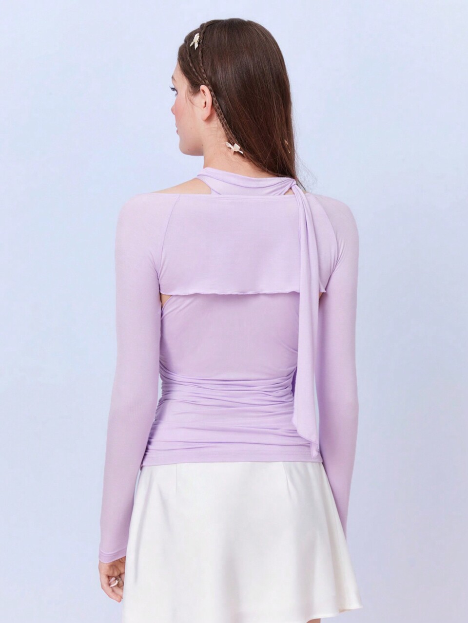 Strappy Hollow Out Pleated Top