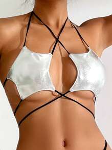 SHEIN Swim Set bikini dama metalic Summer Beach