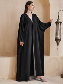 Al Najma 女士朴素纯色蝙蝠袖夹克长袖长袍，时尚长袍，适合休闲/节日/聚会/旅行