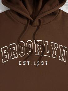 INAWLY Sudadera con capucha con cordón y estampado de letras para graduación, regreso a la escuela, graduación, maestras, sudadera de otoño para regreso a la escuela - Café integral - Ver 3