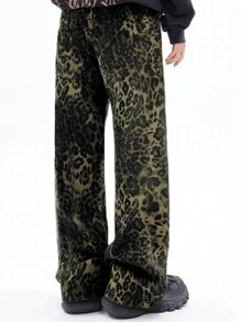 INAWLY Women's Leopard Print Drawstring Waist Sweatpants