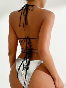 SHEIN Swim Set bikini dama metalic Summer Beach