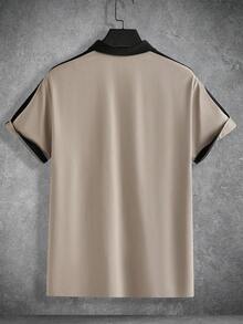 Manfinity Homme Nam Dệt kim Khối màu Giải trí Ngắn tay Áo polo - Nhiều màu - Xem 2