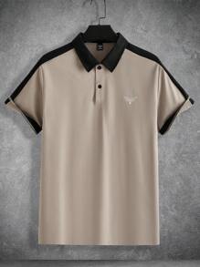 Manfinity Homme Nam Dệt kim Khối màu Giải trí Ngắn tay Áo polo - Nhiều màu - Xem 1