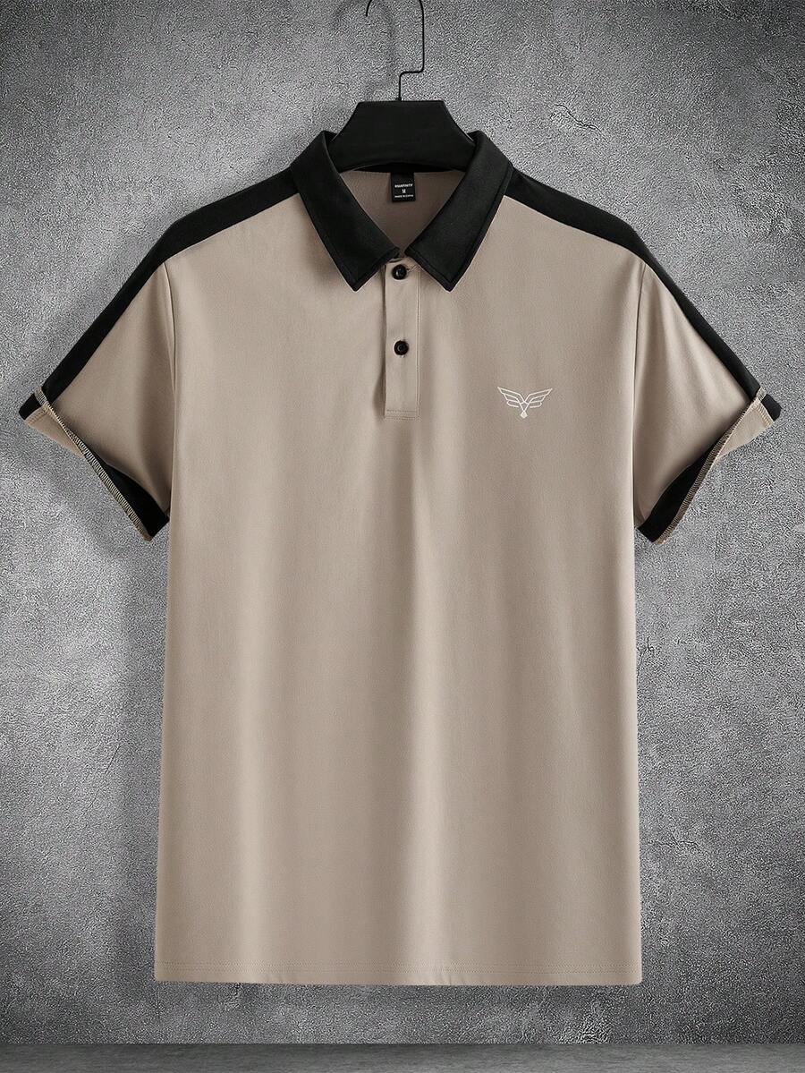 Manfinity Homme Nam Dệt kim Khối màu Giải trí Ngắn tay Áo polo - Nhiều màu - Xem 1