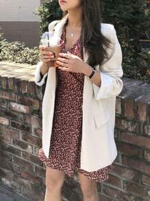 DAZY 女士碎花V领系腰连衣裙夏季吊带裙度假装 - 紅色 - 查看 8