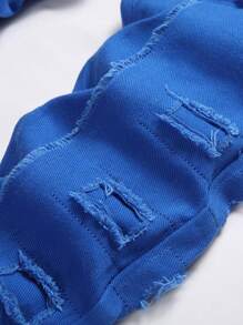 Boys' Fashionable Patchwork Jeans - Blue - View 5