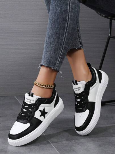 Plus Size Fashion Casual Women's Shoes,Classic Stylish Women Sports Shoes Lace-Up Running Shoes,Personalized Women Sneakers Street Casual Shoes