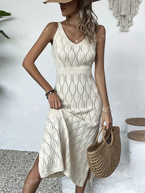 Vestido largo de cobertura de verano con cuello en V de malla transparente de unicolor (patrón aleatorio)