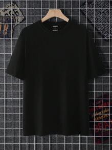Manfinity Dauomo Nam Ngắn tay Áo thun Với Rồng Trung Quốc Và In thư - màu đen - Xem 2