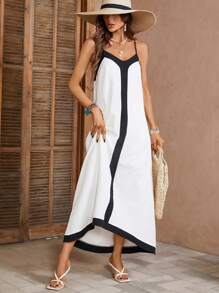Breezaya Vestido De Tirantes Con Bloque De Color - Blanco - Ver 6