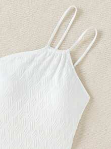 SHEIN Swim Của phụ nữ Màu thuần Áo tắm một mảnh - trắng - Xem 7