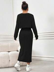 Flirla Fleece Enkel Enkel Spaghetti-rem Klänningar Och Fjäderbeklädnad - Svart - Visa 2