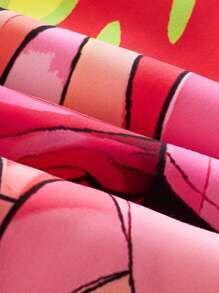 SHEINNeu 有趣的多巴胺漫畫印花襯衫夏季款