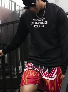 Manfinity Sport Corelite Felpa Uomo con Stampa di Lettere a Manica Lunga, Abbigliamento Sportivo Uomo