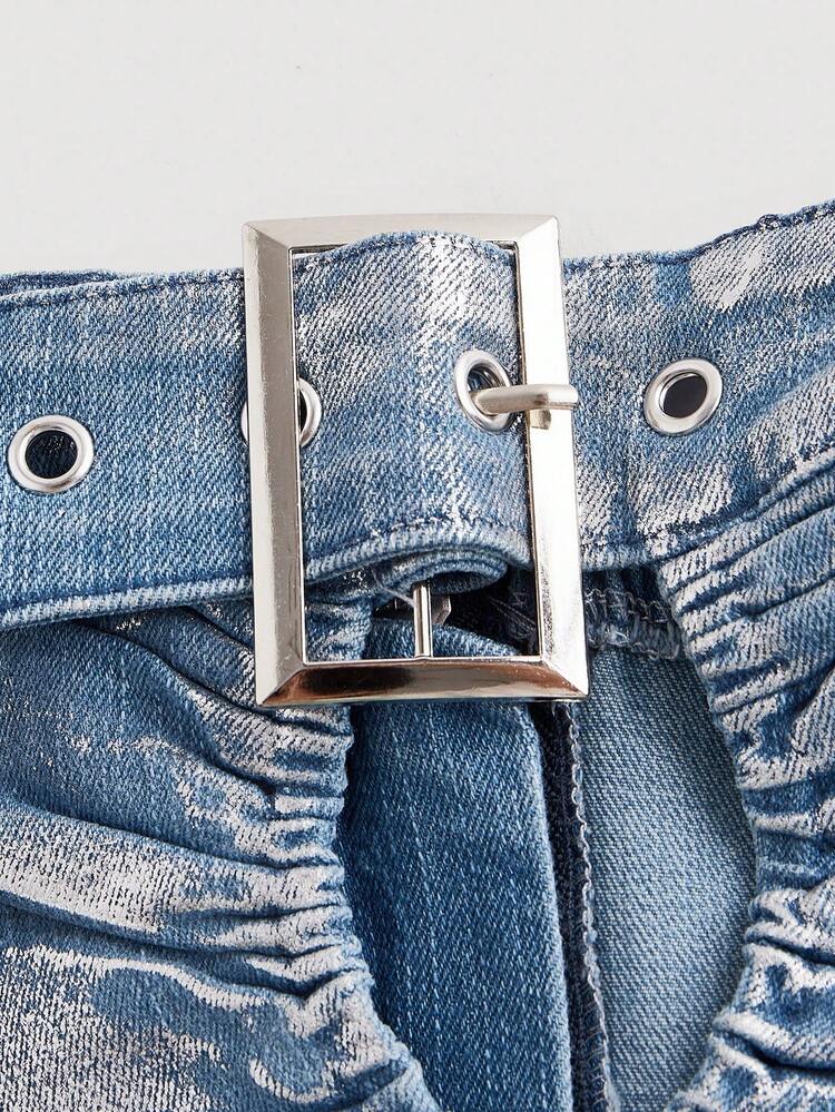 Metallic Sexy Ultra Crop Y2k Style Women's Denim Bustier Top