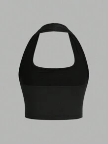 SHEIN EZwear 3 件套黑色、白色、灰色休闲短款露背背心，适合女士夏季穿着 - 彩色 - 查看 7