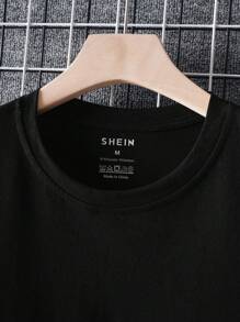 Manfinity Dauomo Nam Ngắn tay Áo thun Với Rồng Trung Quốc Và In thư - màu đen - Xem 5