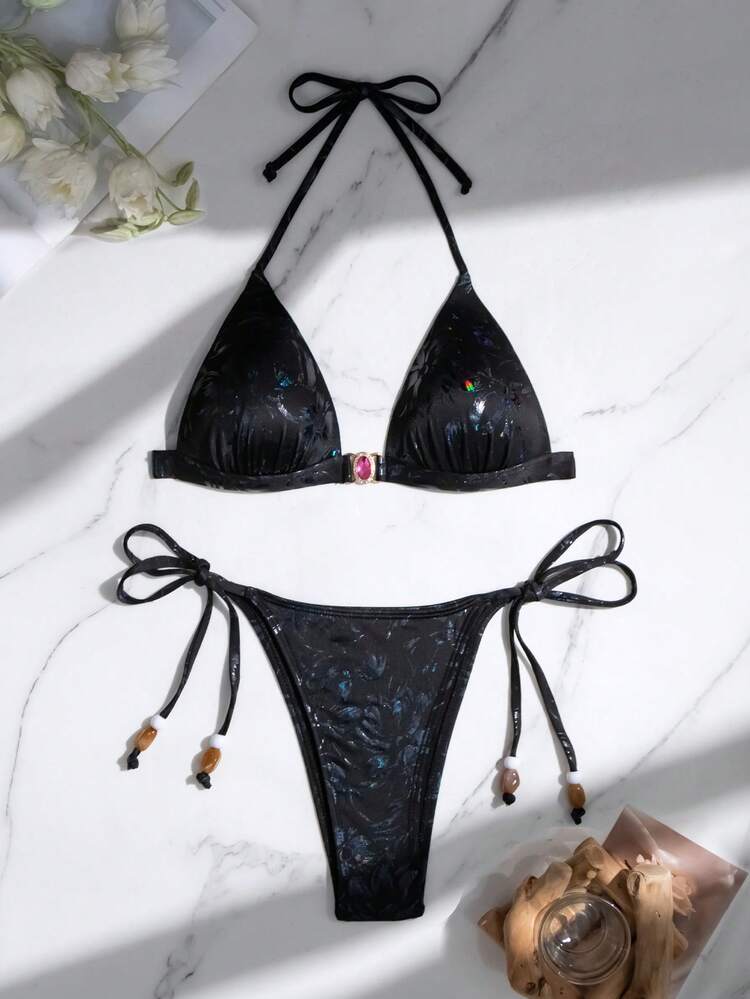 Women Jacquard Bikini Set Summer Beach