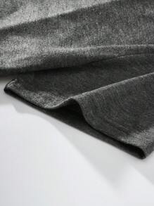 SHEIN EZwear Daisy Print Short Sleeve T-Shirt - Dark Grey - View 7