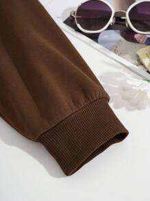 INAWLY Sudadera con capucha con cordón y estampado de letras para graduación, regreso a la escuela, graduación, maestras, sudadera de otoño para regreso a la escuela - Café integral - Ver 4