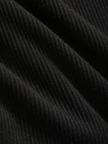 DAZY 纯色露肩短款上衣，紧身设计，夏季 - 黑色 - 查看 3