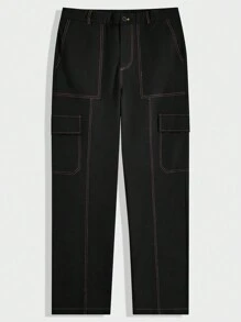 Manfinity VCAY Men's Woven Cargo Pants - Black - View 2