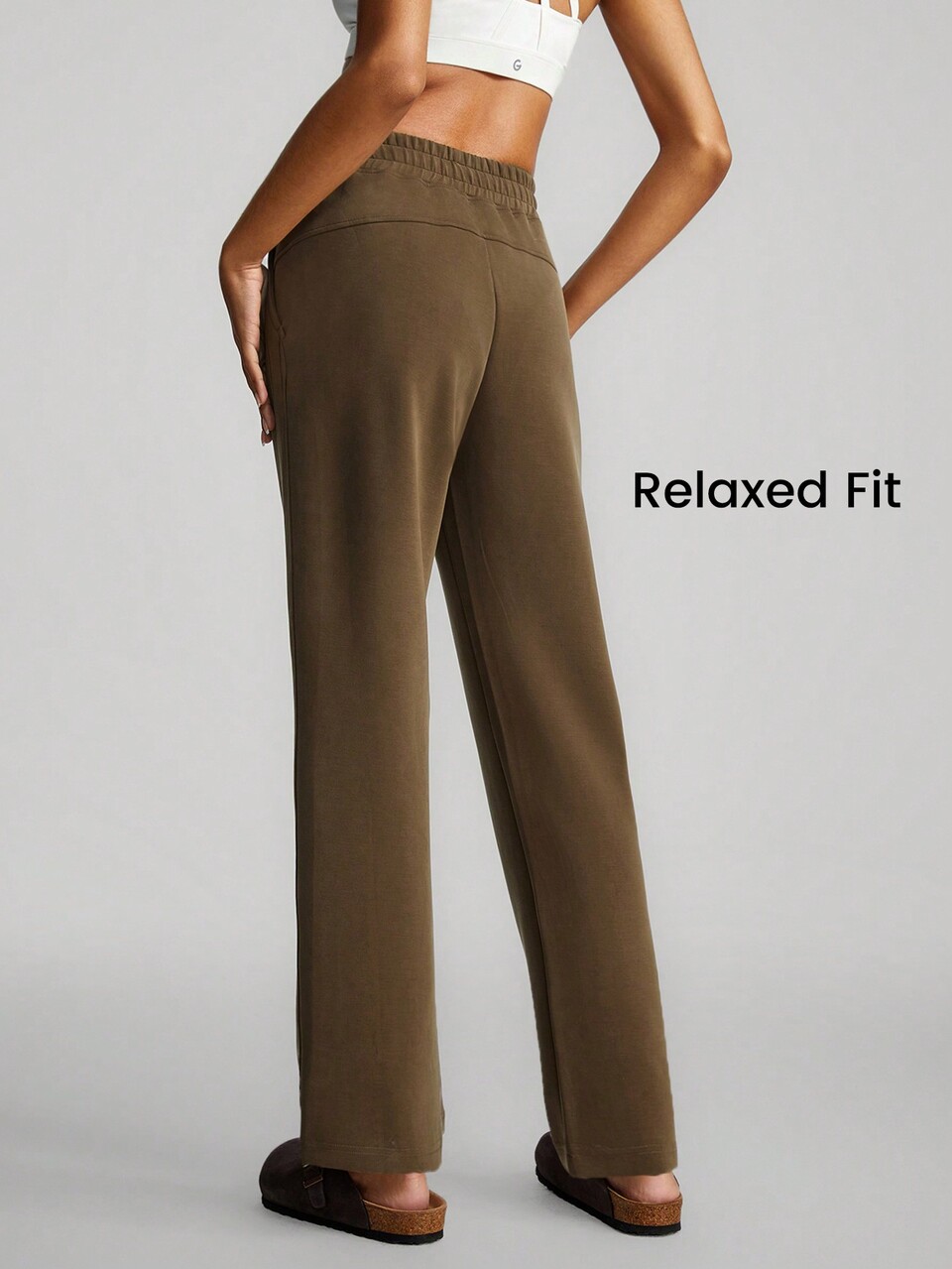 Modal Golden Hour Straight Leg Pants With Side Pocket