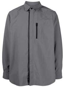 Manfinity Homme Cazadora De Hombre Con Cremallera En La Parte Delantera Y Manga Larga - Gris - Ver 4