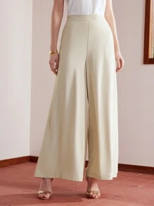 MOTF PREMIUM Pantalones Sólidos De Pierna Ancha - Albaricoque - Ver 9