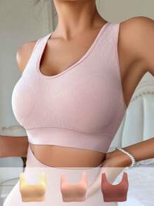 Multicolor Seamless Fashionable Backless Bra ,3 Pcs - Multicolor - View 1