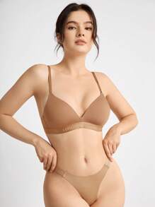 Ocili 字母印花編織彈性帶 - 巧克力棕 - 查看 5