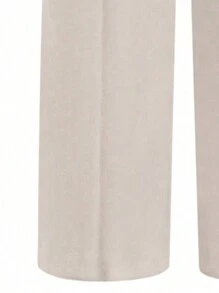 EARO Women's Solid Color Casual Versatile Woven High-Quality Draping Daily Matching Commuting Straight Elastic Waist Professional Suit Pants, Autumn/Winter, Draping Unique Elegant Waist-Cinching Slim-Fit Comfortable Loose Elegant Casual Pants - Apricot - View 3