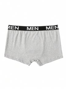 Men's Basic Knitted Fabric Letter Pattern Boxer Briefs Multicolor Slight Stretch Underwear Trunks