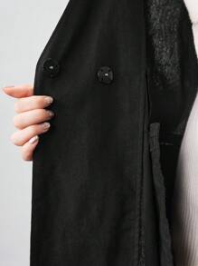 Seusyu Women's Long Sleeve Notched Collar Blazer Jacket - Black - View 8