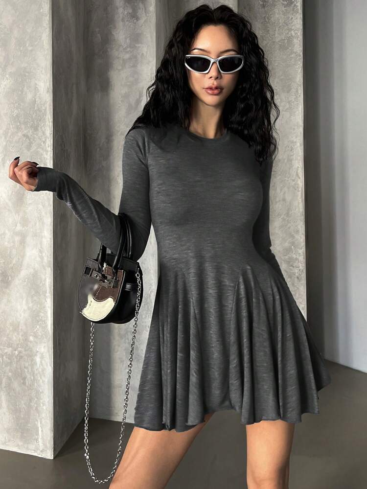 Women's Casual Short Dress, Spring And Autumn,Fall Women Clothes Long Sleeve Dress
