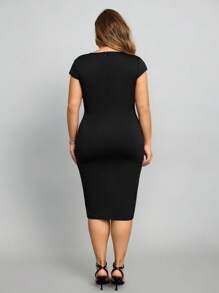 SHEIN Lady Robe Moulante Imprimée Florale Pour Femme De Grande Taille - Multicolore - Voir 2