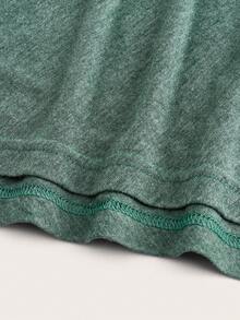 SHEIN Essnce Asymmetrical Hem Halter Top #Easter - Army Green - View 10